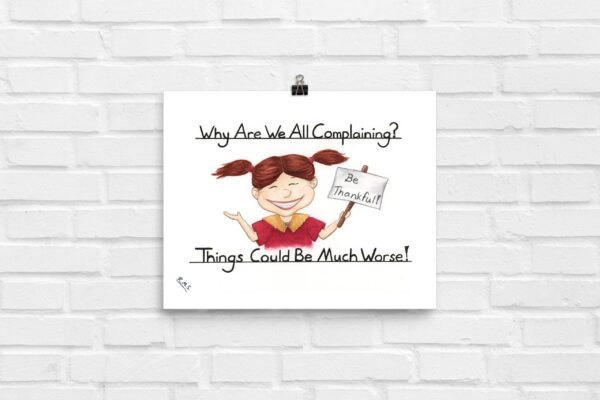 Always Be Thankful, Cartoon Painting, Painting - Print (8x10)