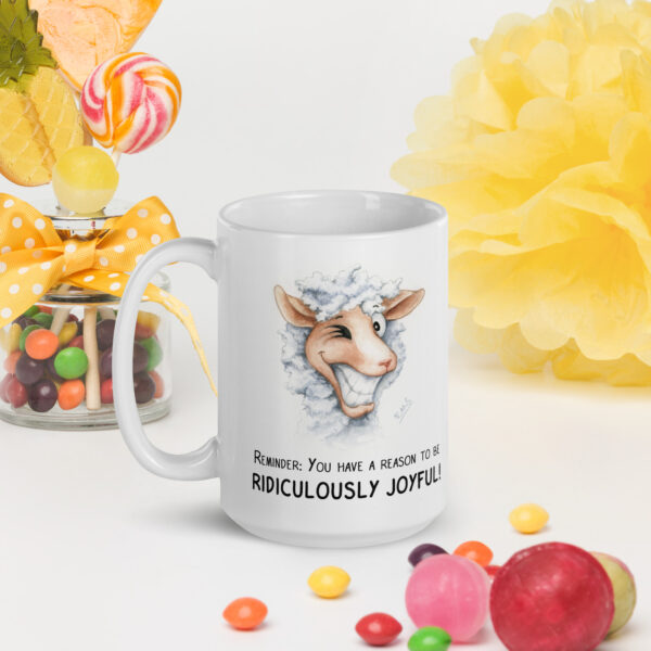 Ridiculously Joyful Sheep - Ceramic Mug - Image 2