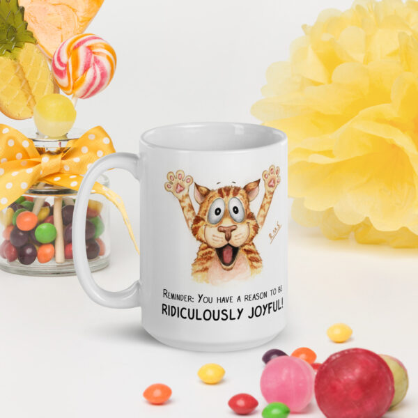 Ridiculously Joyful Cat - Ceramic Mug - Image 2