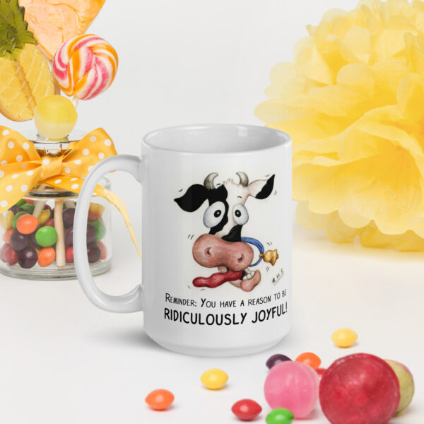 Ridiculously Joyful Cow - Ceramic Mug - Image 2