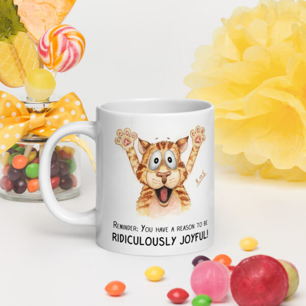 Ridiculously Joyful Cat - Ceramic Mug